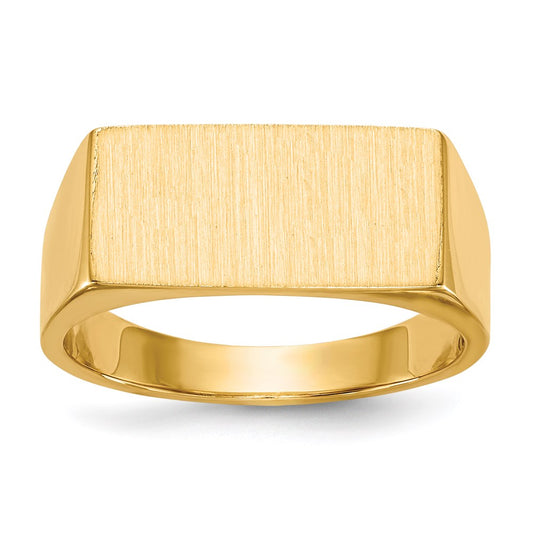 14K Yellow Gold 8.0x16.5mm Closed Back Men's Signet Ring