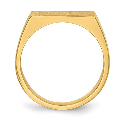 14K Yellow Gold 9.0x15.0mm Closed Back Men's Signet Ring
