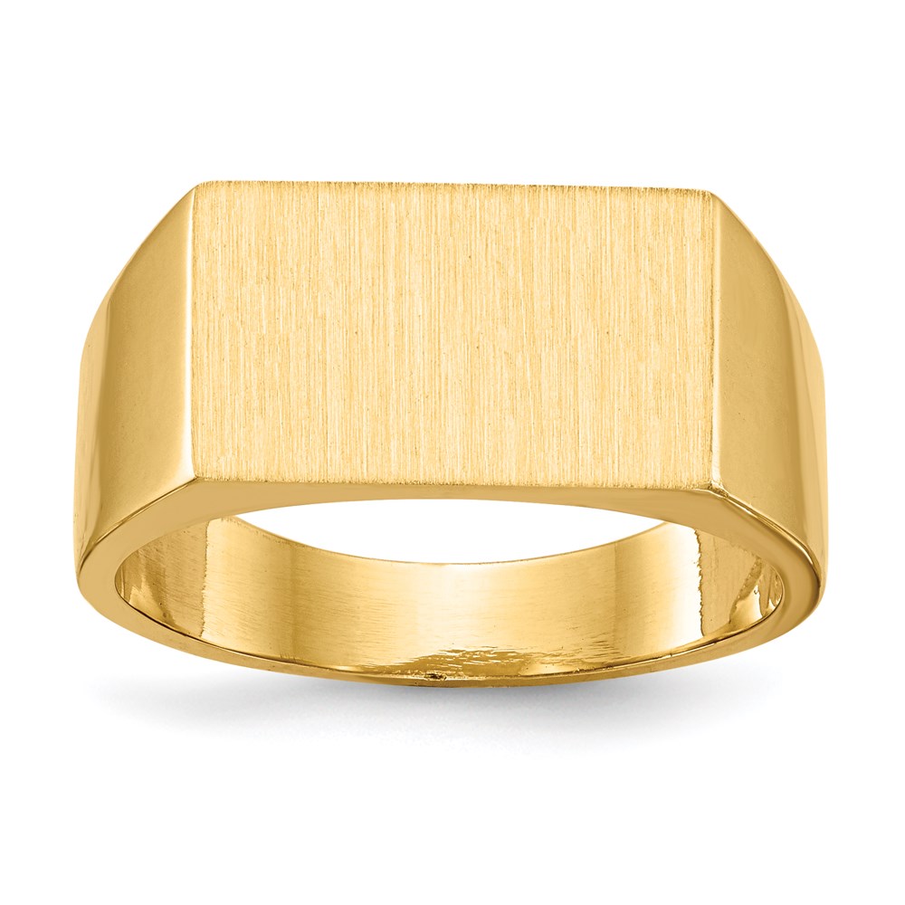 14K Yellow Gold 9.0x15.0mm Closed Back Men's Signet Ring