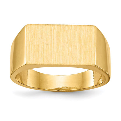 14K Yellow Gold 9.0x15.0mm Closed Back Men's Signet Ring