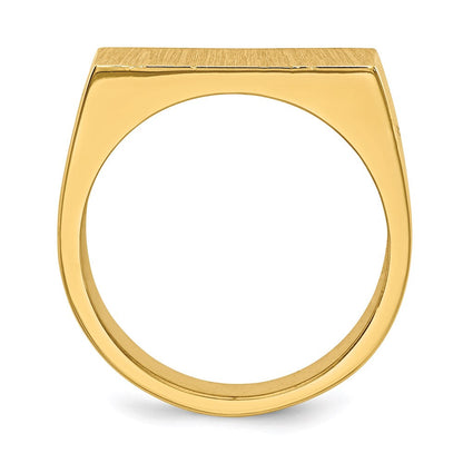 14K Yellow Gold 10.5x18.0mm Closed Back Men's Signet Ring