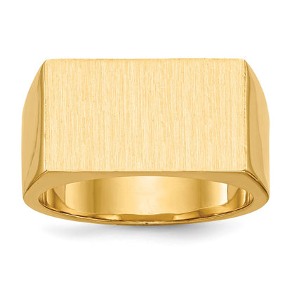 14K Yellow Gold 10.5x18.0mm Closed Back Men's Signet Ring