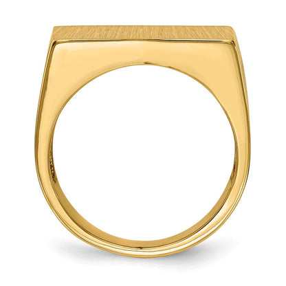 14K Yellow Gold 11.5x19.5mm Open Back Men's Signet Ring