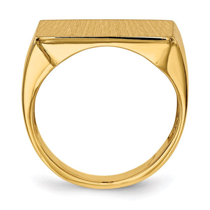 14K Yellow Gold 14.5x19.5mm Open Back Men's Signet Ring