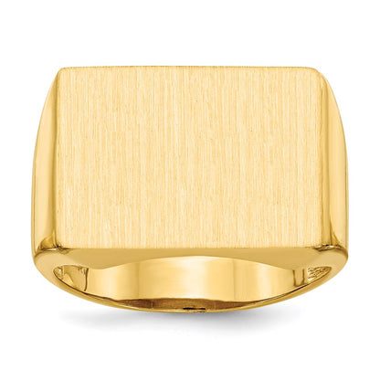 14K Yellow Gold 14.5x19.5mm Open Back Men's Signet Ring
