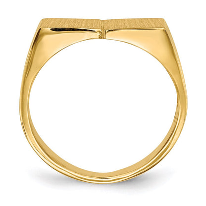 14K Yellow Gold 10.0x17.0mm Open Back Men's Signet Ring