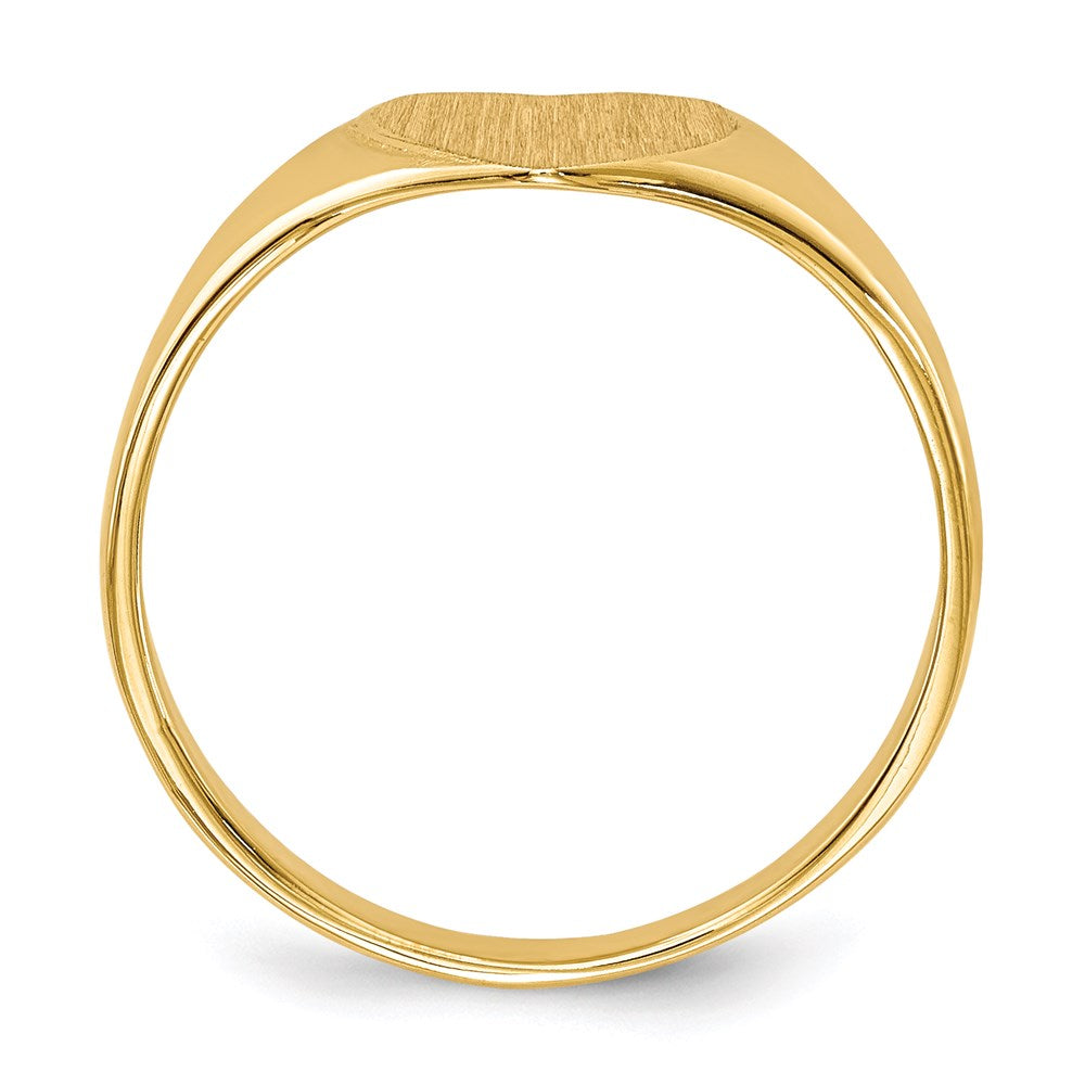 14K Yellow Gold 7.5x8.5mm Closed Back Heart Signet Ring