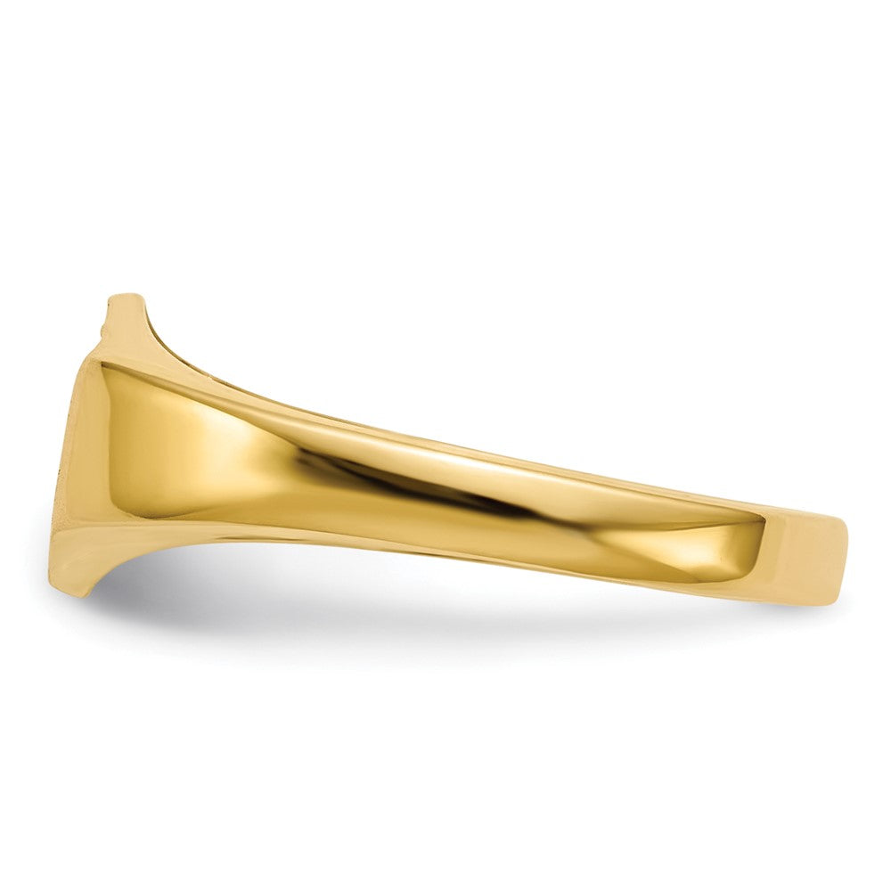 14K Yellow Gold AAA Real Diamond signet ring