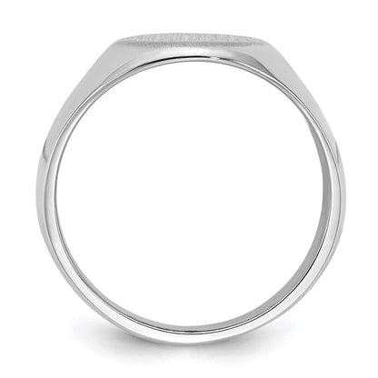 14k White Gold 15.0x11.5mm Closed Back Men's Signet Ring