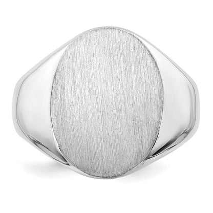 10K White Gold 18.0x14.5mm Open Back Men's Signet Ring