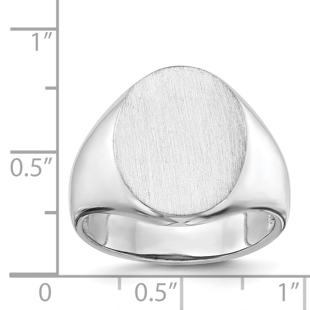 14k White Gold 18.0x14.5mm Open Back Men's Signet Ring