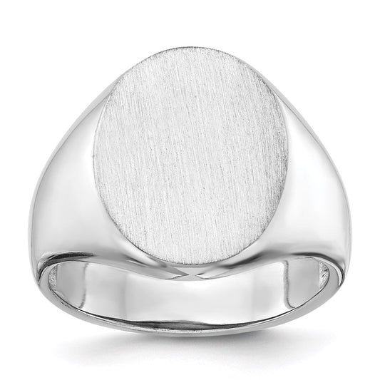 14K White Gold 18.0x14.5mm Open Back Men's Signet Ring