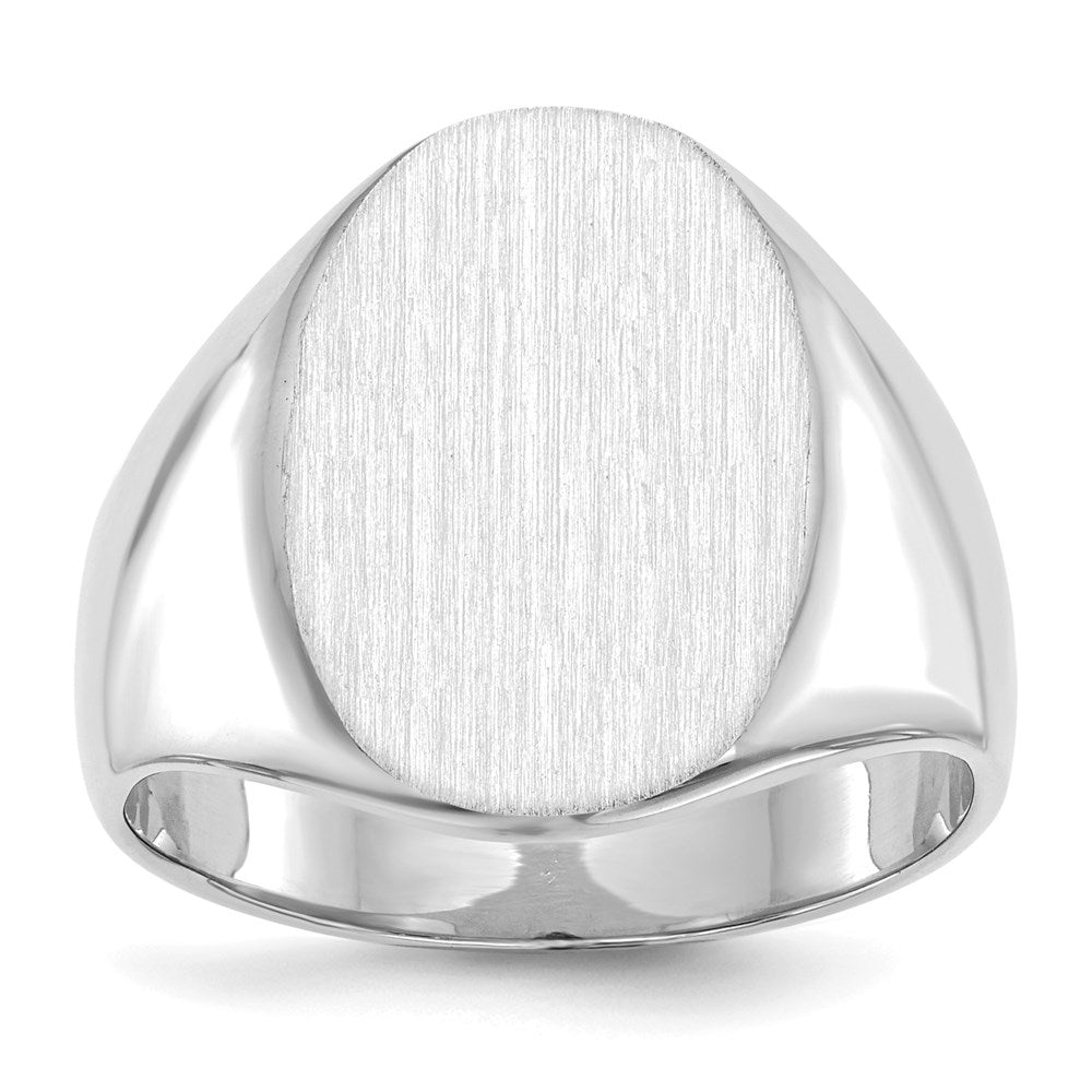 14k White Gold 18.3x16.0mm Closed Back Men's Signet Ring