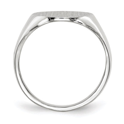 14k White Gold 18.5x15.0mm Closed Back Men's Signet Ring