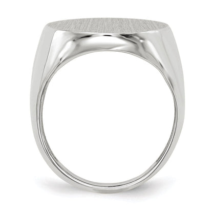 14k White Gold 20.5x17.0mm Closed Back Men's Signet Ring