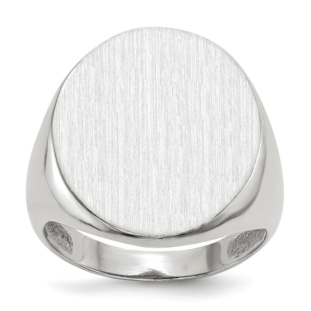14k White Gold 20.5x17.0mm Closed Back Men's Signet Ring