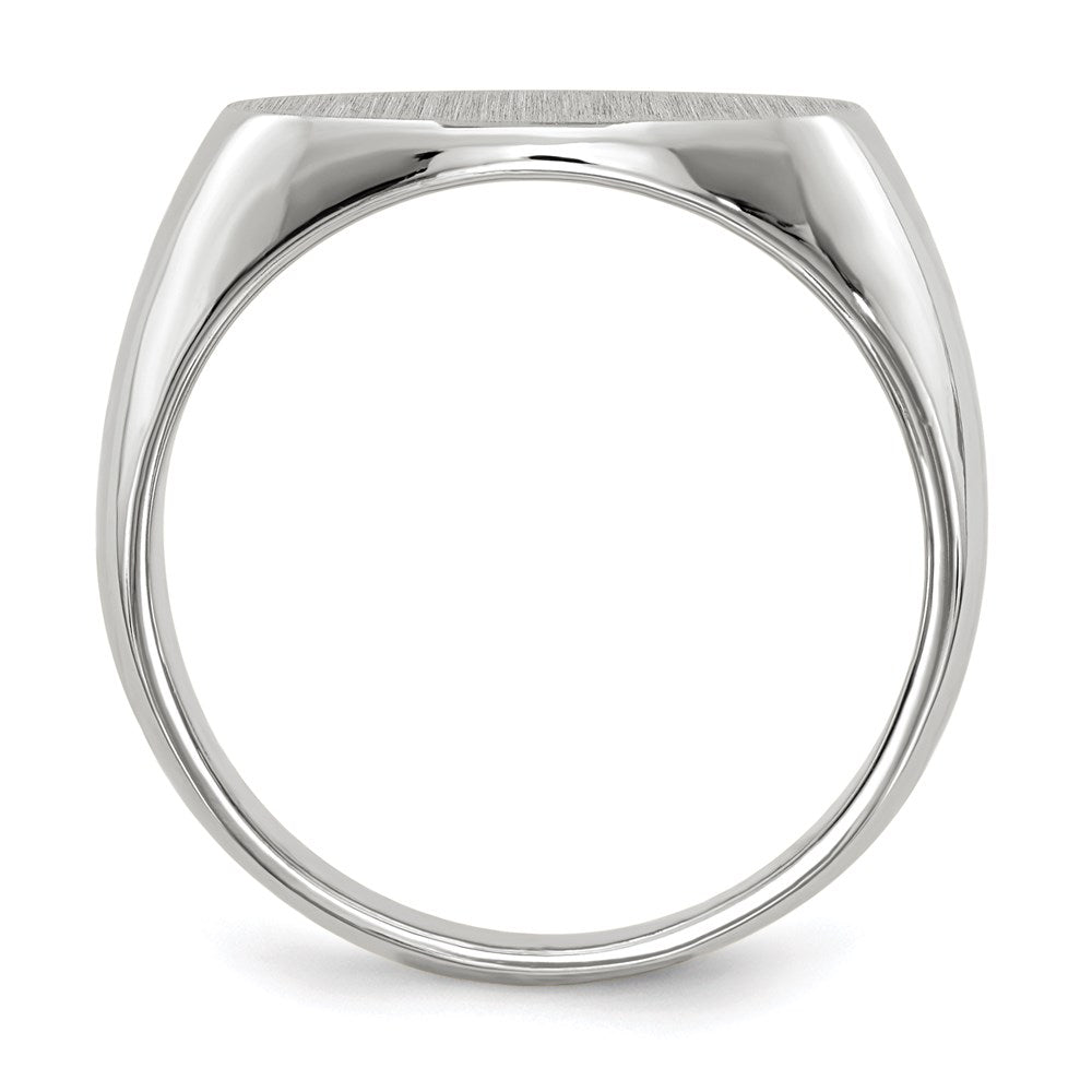 14k White Gold 11.0x16.5mm Closed Back Men's Signet Ring