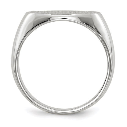 14k White Gold 11.0x16.5mm Closed Back Men's Signet Ring