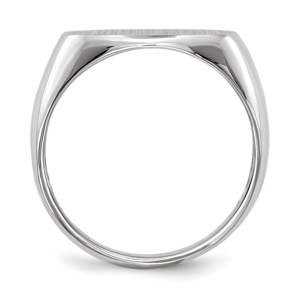 14k White Gold 11.0x17.0mm Open Back Men's Signet Ring