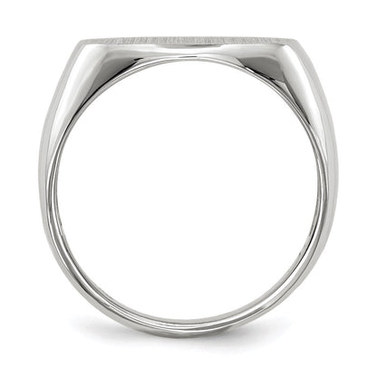 14k White Gold 11.0x17.0mm Open Back Men's Signet Ring