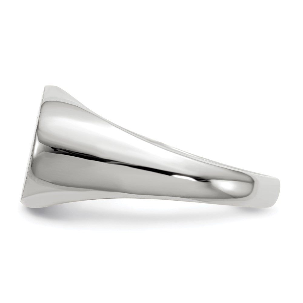 14k White Gold 11.0x17.0mm Open Back Men's Signet Ring