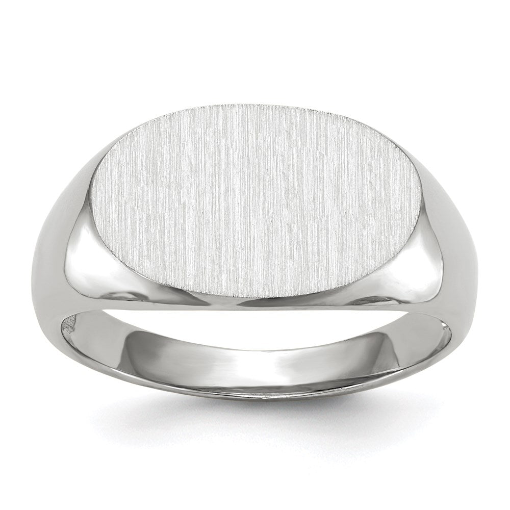 14k White Gold 11.0x17.0mm Open Back Men's Signet Ring