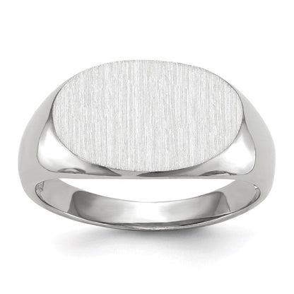 14k White Gold 11.0x17.0mm Open Back Men's Signet Ring