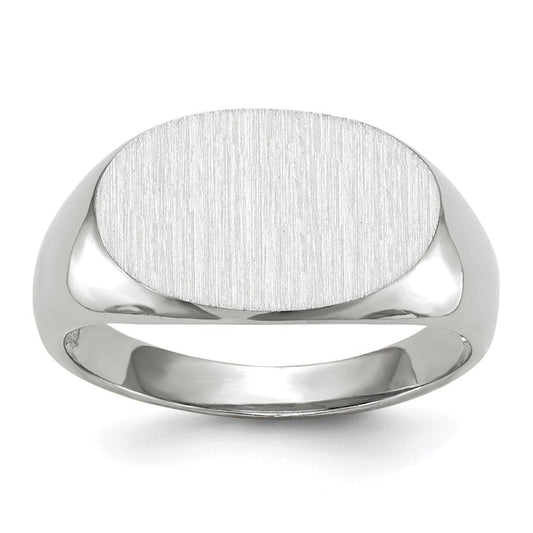14k White Gold 11.0x17.0mm Open Back Men's Signet Ring
