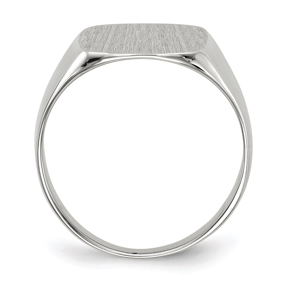 14k White Gold 12.5x13.5mm Closed Back Men's Signet Ring