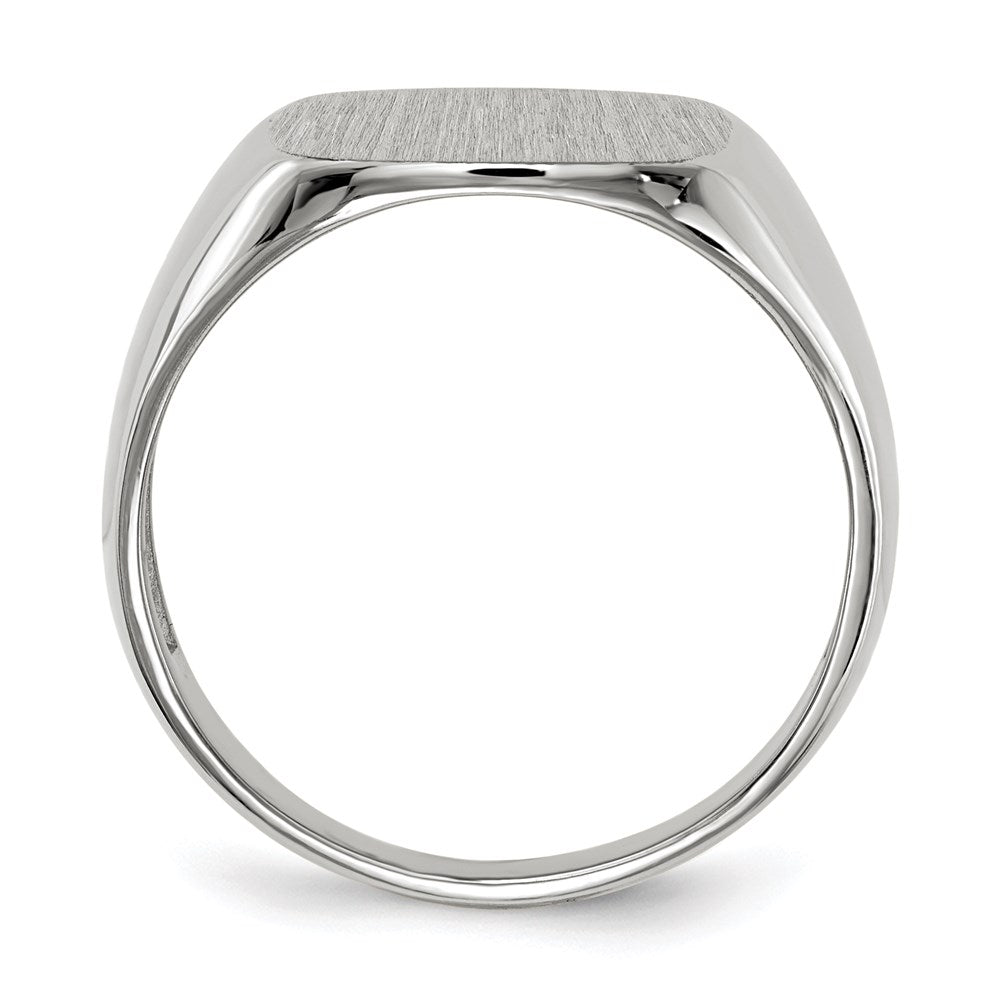 14k White Gold 14.5mm x 14.5mm Open Back Men's Signet Ring