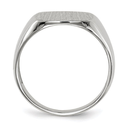 14k White Gold 14.5mm x 14.5mm Open Back Men's Signet Ring