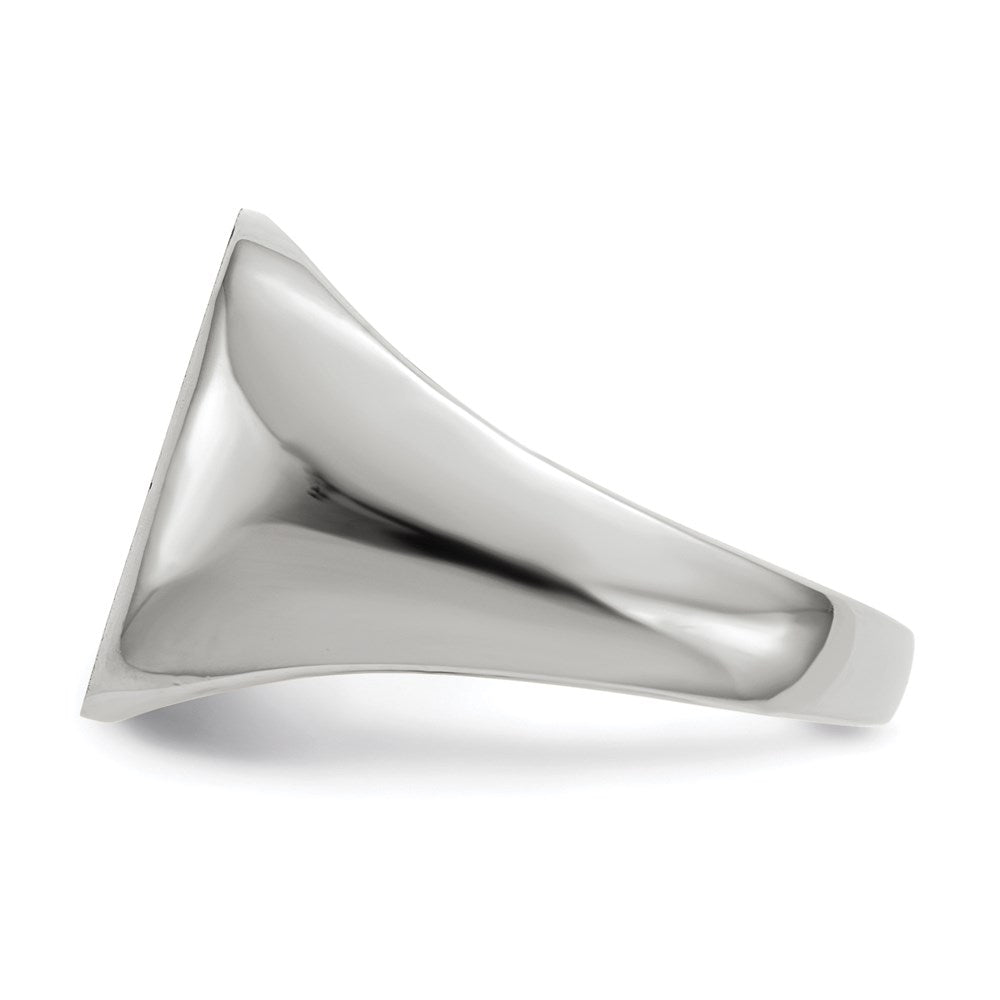 14k White Gold 14.5mm x 14.5mm Open Back Men's Signet Ring