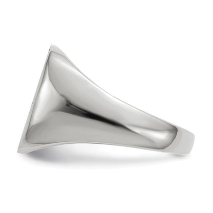 14k White Gold 14.5mm x 14.5mm Open Back Men's Signet Ring