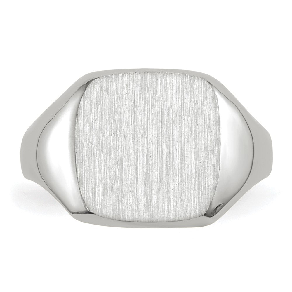 10K White Gold 11.0x10.5mm Closed Back Men's Signet Ring
