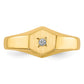 14k Yellow Gold Child's AA Diamond Open Back Signet Ring