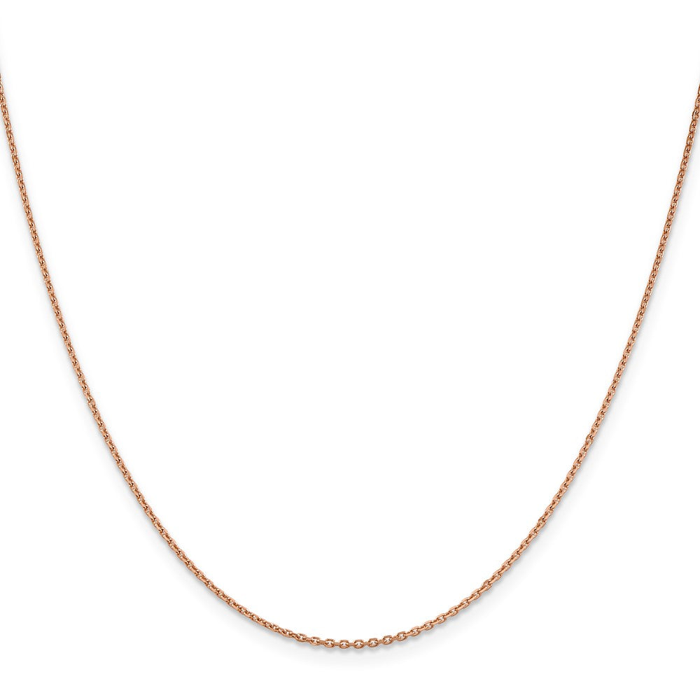 14K Rose Gold 22 inch 1.4mm Diamond-cut Cable with Lobster Clasp Chain Necklace