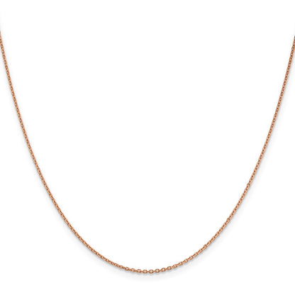 14K Rose Gold 22 inch 1.4mm Diamond-cut Cable with Lobster Clasp Chain Necklace