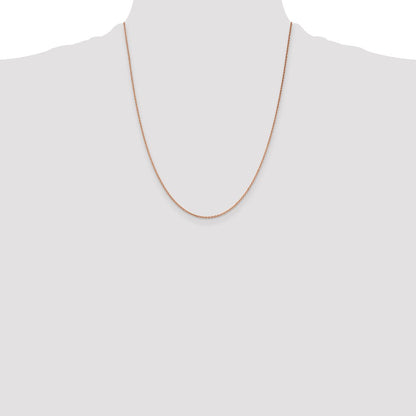 14K Rose Gold 22 inch 1.4mm Diamond-cut Cable with Lobster Clasp Chain Necklace