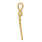14k Yellow Gold Small Brushed Diamond-cut Number 16 Charm