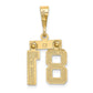 14k Yellow Gold Small Brushed Diamond-cut Number 81 Charm