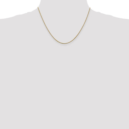 14K Yellow Gold 18 inch 1.1mm Round Snake with Lobster Clasp Chain Necklace