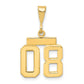 14k Yellow Gold Small Polished Number 08 on Top Charm