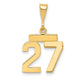 14k Yellow Gold Small Polished Number 27 Charm