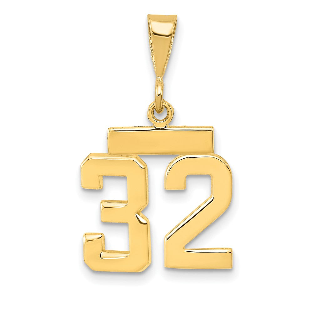 14k Yellow Gold Small Polished Number 32 Charm