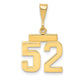 14k Yellow Gold Small Polished Number 52 Charm