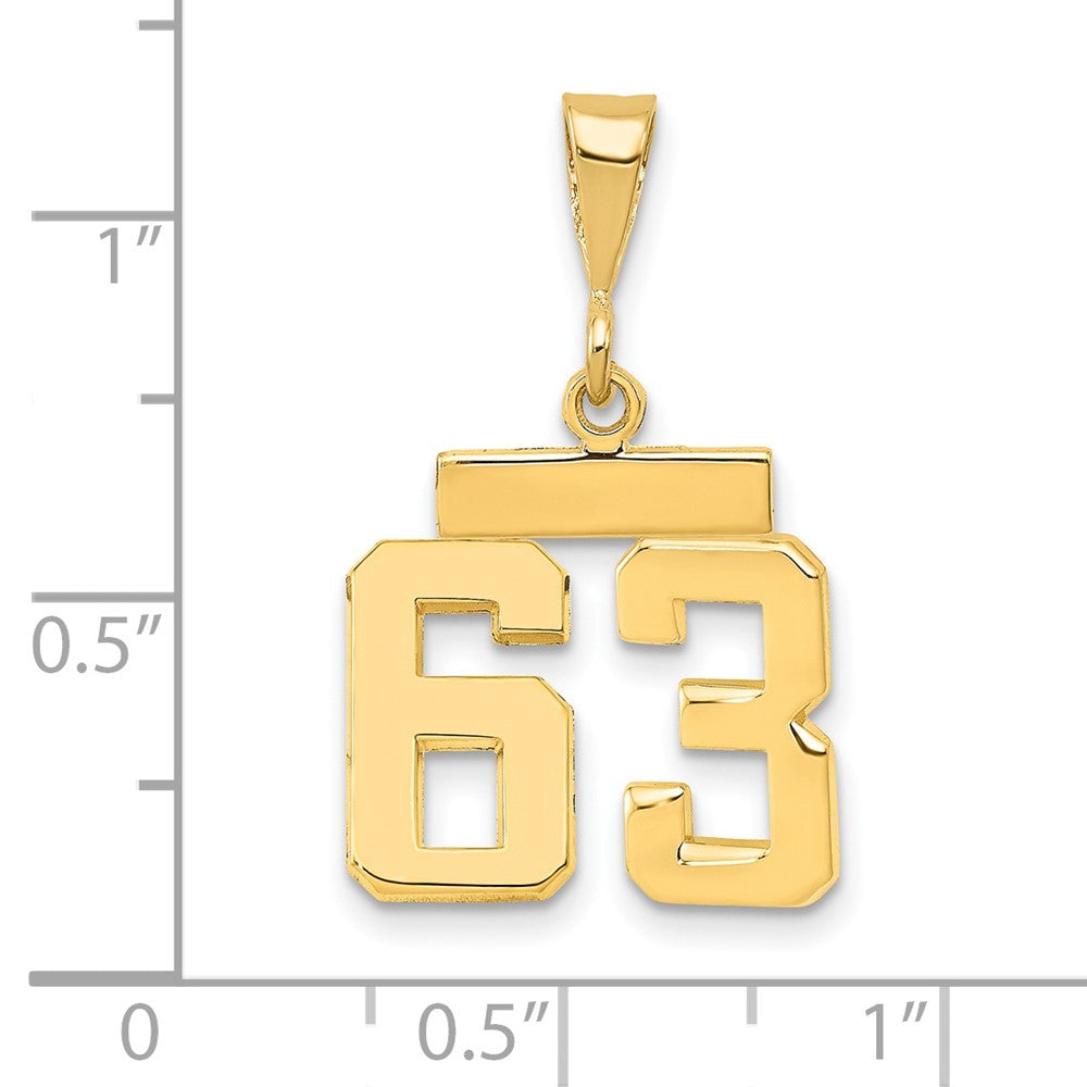 14k Yellow Gold Small Polished Number 63 Charm