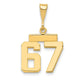 14k Yellow Gold Small Polished Number 67 Charm