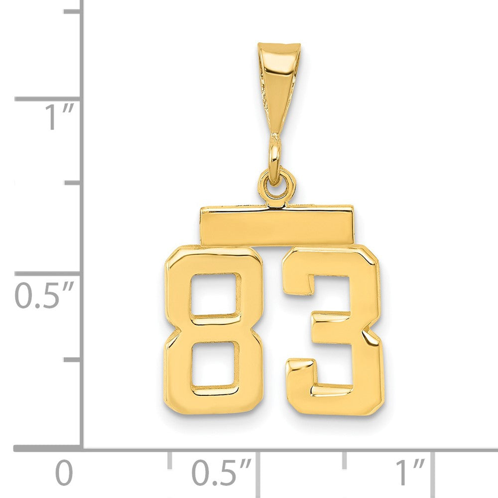 14k Yellow Gold Small Polished Number 83 Charm