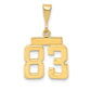 14k Yellow Gold Small Polished Number 83 Charm