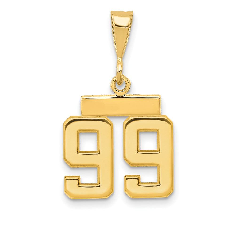 14k Yellow Gold Small Polished Number 99 Charm